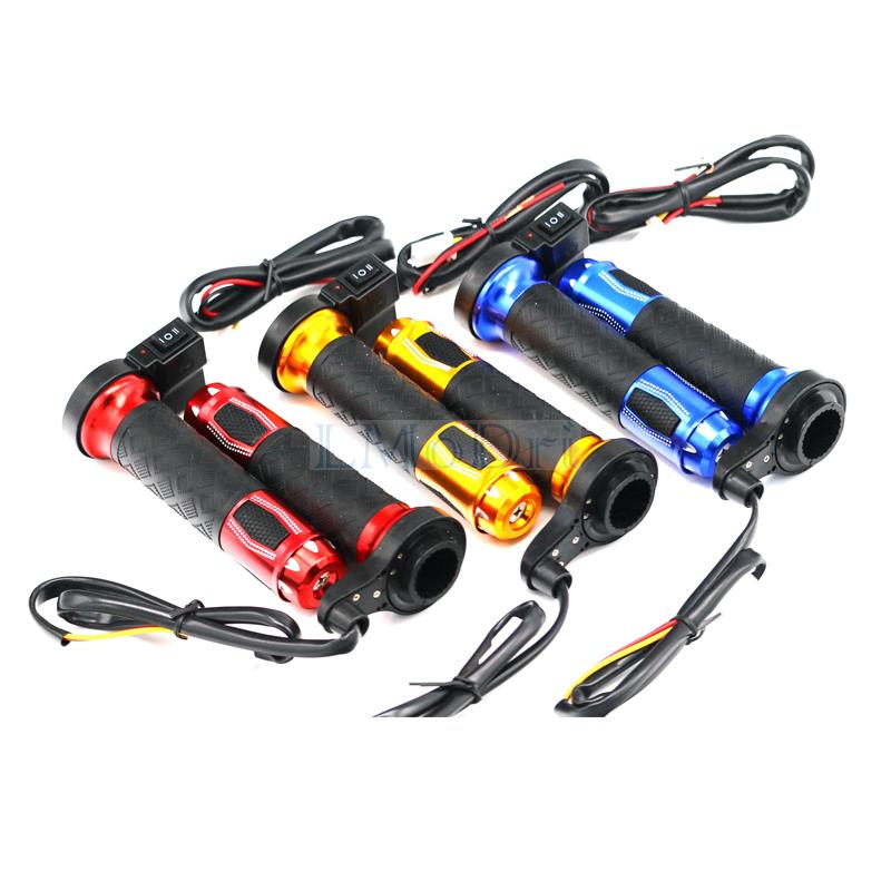 LMoDri Motorcycle Hot Grip Motorbike ATV Scooter Electric Heated Grips 22mm 7/8" Handlebar Hand Warmer Aluminum