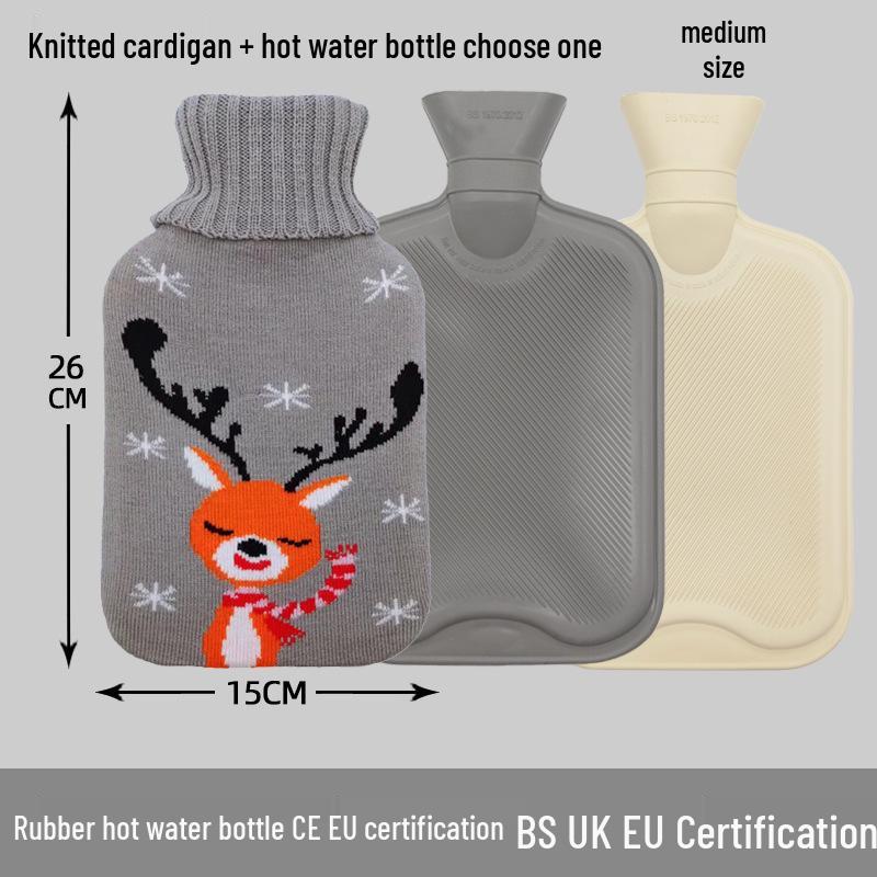 Explosion-Proof Hot Water Bottle: Rubber Design for Stomach and Feet, Long-Lasting Warmth