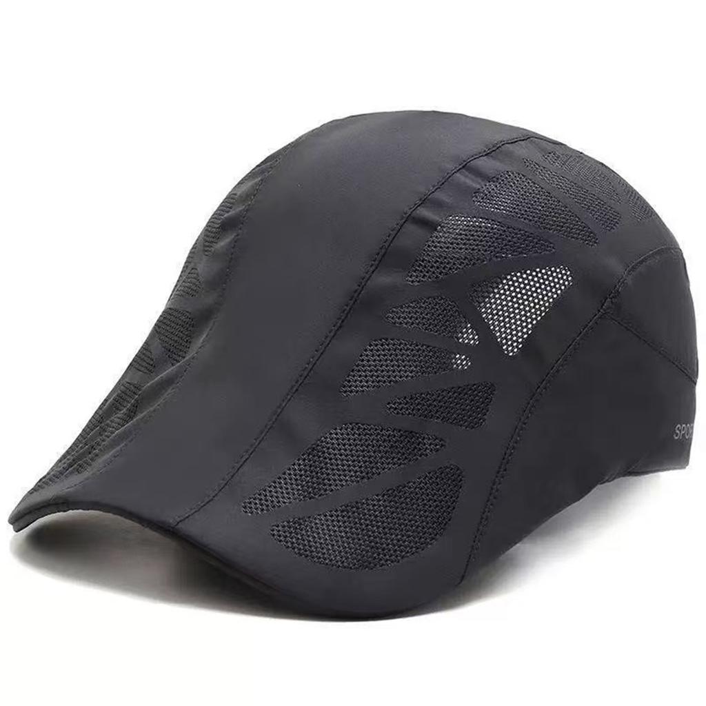 Quick Drying Mesh Splicing Solid Color Beret Cap Men's and Women's Summer Outdoor Sunscreen Duck Tongue Hat Mesh Caps Breathable Lightweight Hats