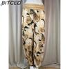 BITCED 15 Color Women Casual Elastic Waist Plus Size Print Long Trousers Straight Loose Long Pants Haren