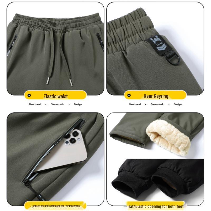 Herren Arktischer Samt Baumwollhose: Kälteschutz, Warm, Verdickt, Winterkleidung für Mittelalte & Junge, Lockere Freizeitkleidung.