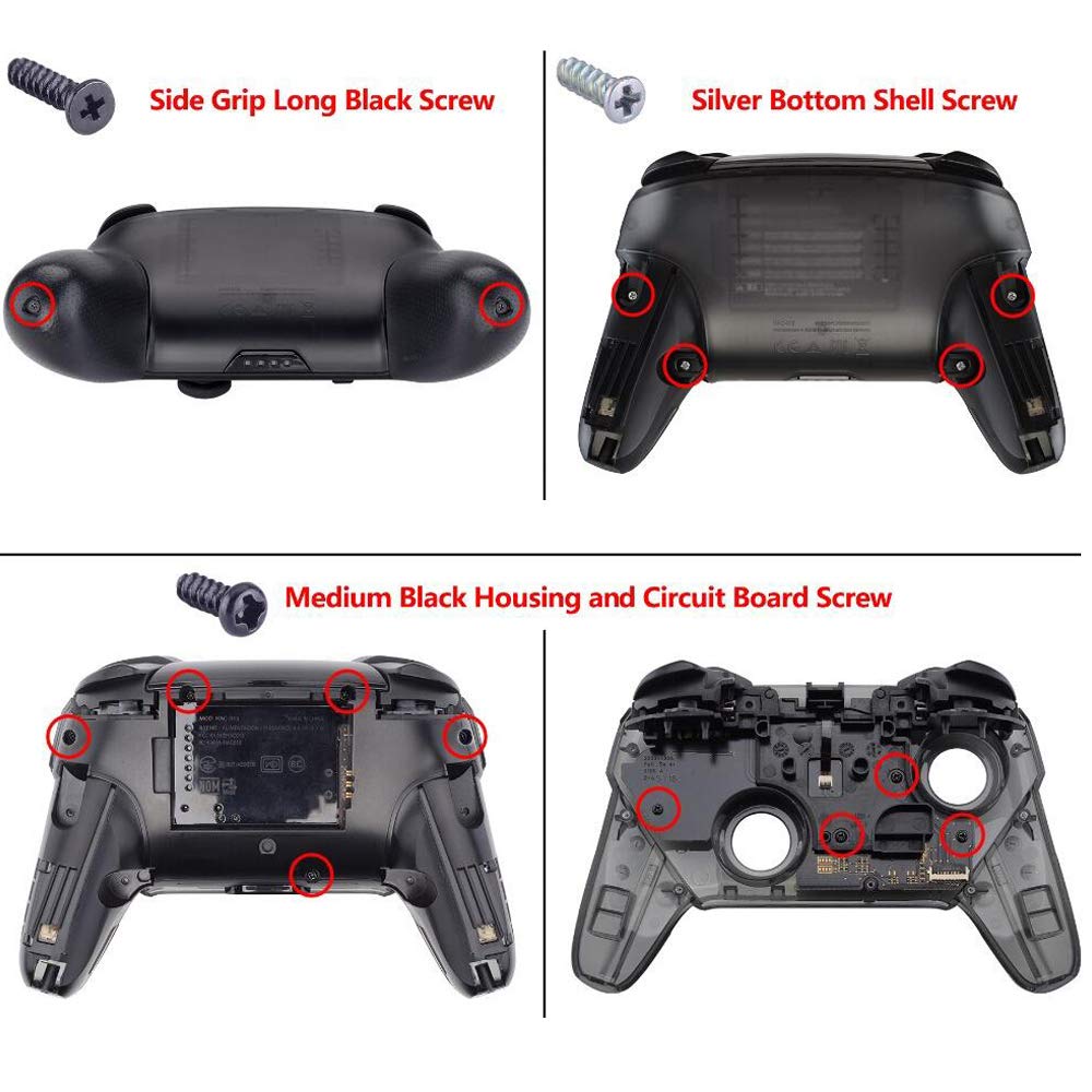 eXtremeRate Full Set Buttons Compatible with Switch Pro ABXY ZR ZL L R Buttons Compatible with Pro Controller Switch Controller Not Included