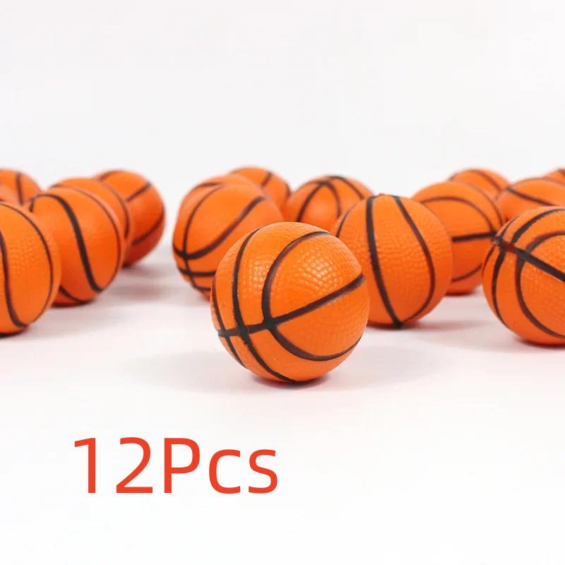 6/12/24Pcs Mini Basketball Party Favors Squishy Mini Stress Ball Basketball Sports Bouncy Stress Balls School Reward Fidget Toys