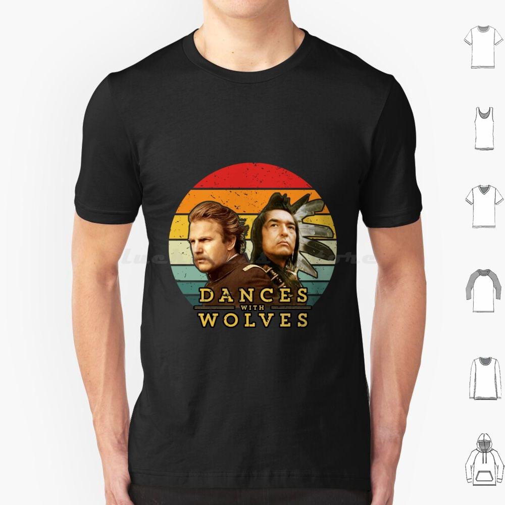 Dances With Wolves T Shirt Big Size 100 Cotton Dances With Wolves Man Movie Animals Nature Dances Moon Music Retro Western