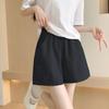 Women's Summer Ice Silk High Waist Casual Black Shorts