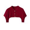 Women's 100% Pure Cashmere Button-Up Shoulder Warmer - Soft, Smooth, Solid Color Knit for Autumn & Winter with Half-High Collar