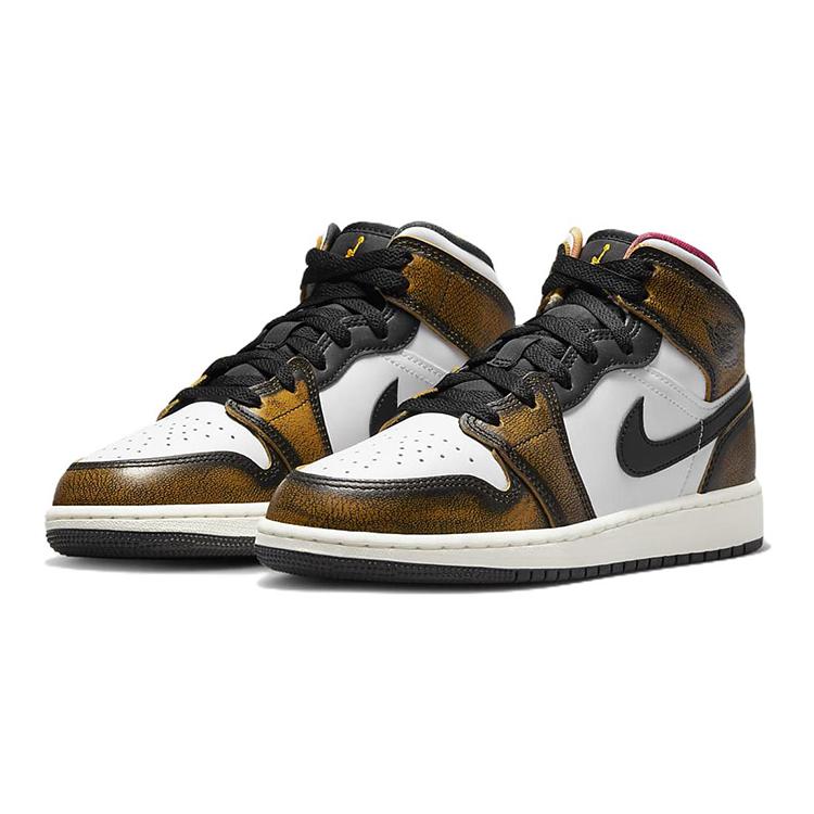 New Jordan 1 Mid SE Orange Wear Away GS DQ8418-071