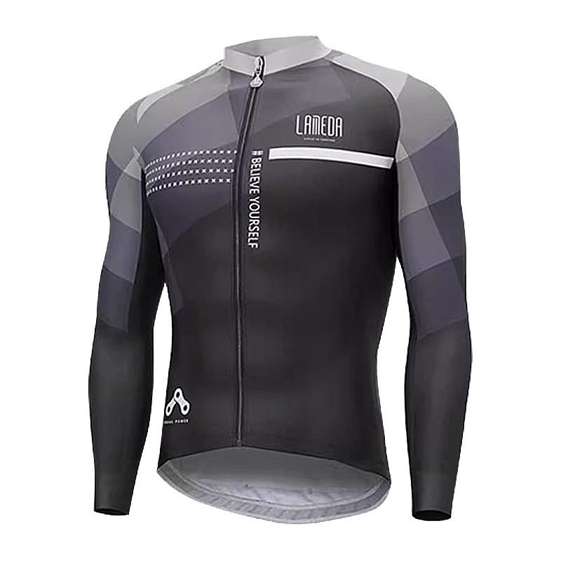 Mens Windproof Fleece Cycling Set Long Sleeve Bib Pants Thermal Jacket Road Bike Riding