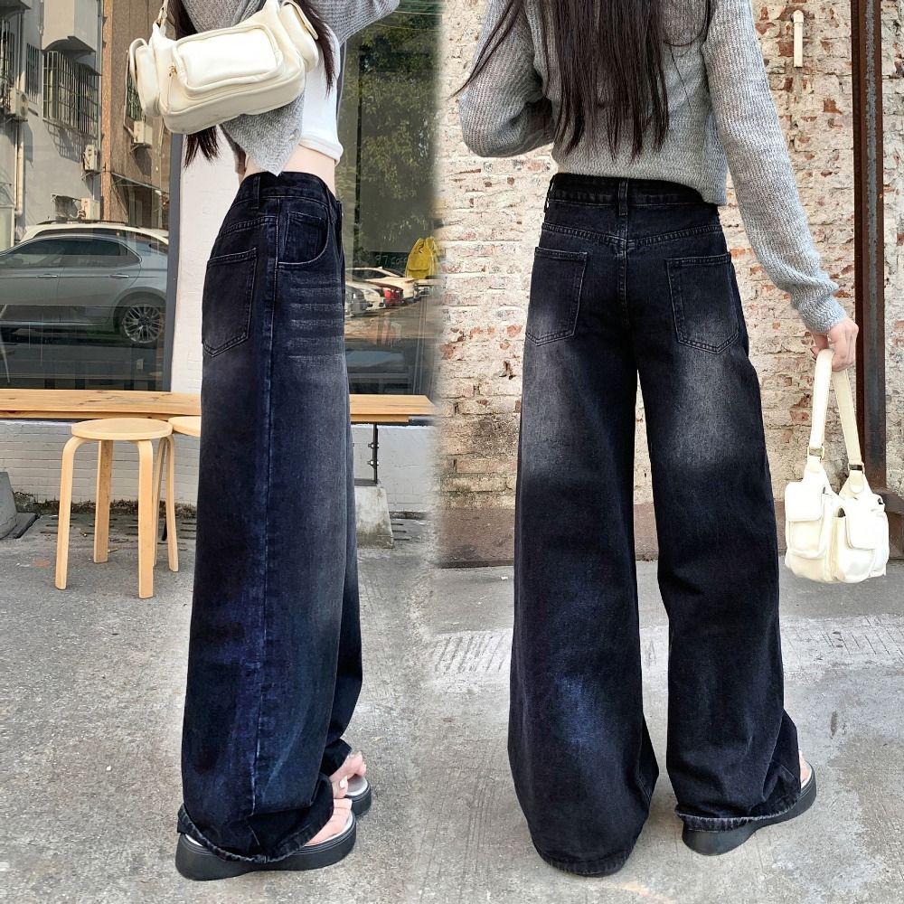 High Waist Y2K Jeans Loose Baggy Denim Pants Simple Cowboy Trousers Streetwear