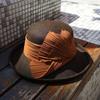 French Elegant Retro Brown Beige Woolen Flanged Crimped Basin Hat Women'S Autumn And Winter British Japanese Felt Top Hat