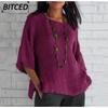 Women's Fashion Casual Solid Color Print Long Sleeve O-Neck Blouses & Shirts