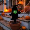Spooky Outdoor Silhouette Halloween Garden Stake, Black Cat Yard Sign with Glow-in-the-dark Easy Installation Stakes Eyes, Waterproof Ghost