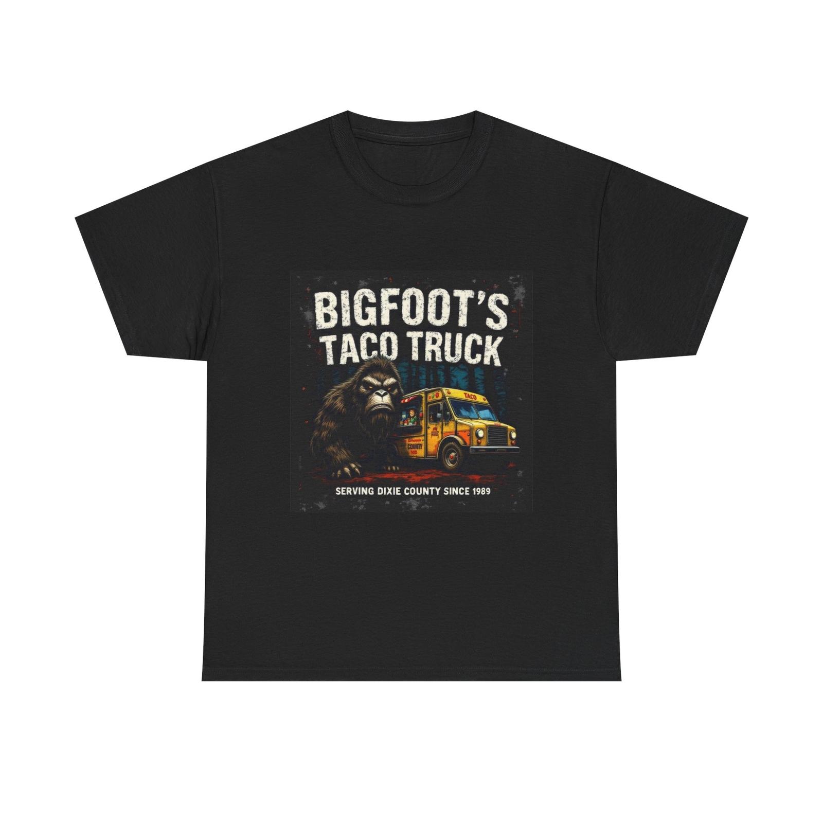 Bigfoot s Taco Truck Logo Unisex Tee Funny Sasquatch T-Shirt Cryptid Enthusiasts 4XL