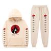 Mens Naruto Inspired Fleece-Lined Hooded Sweatshirt Jogger Set Casual Sportswear Winter