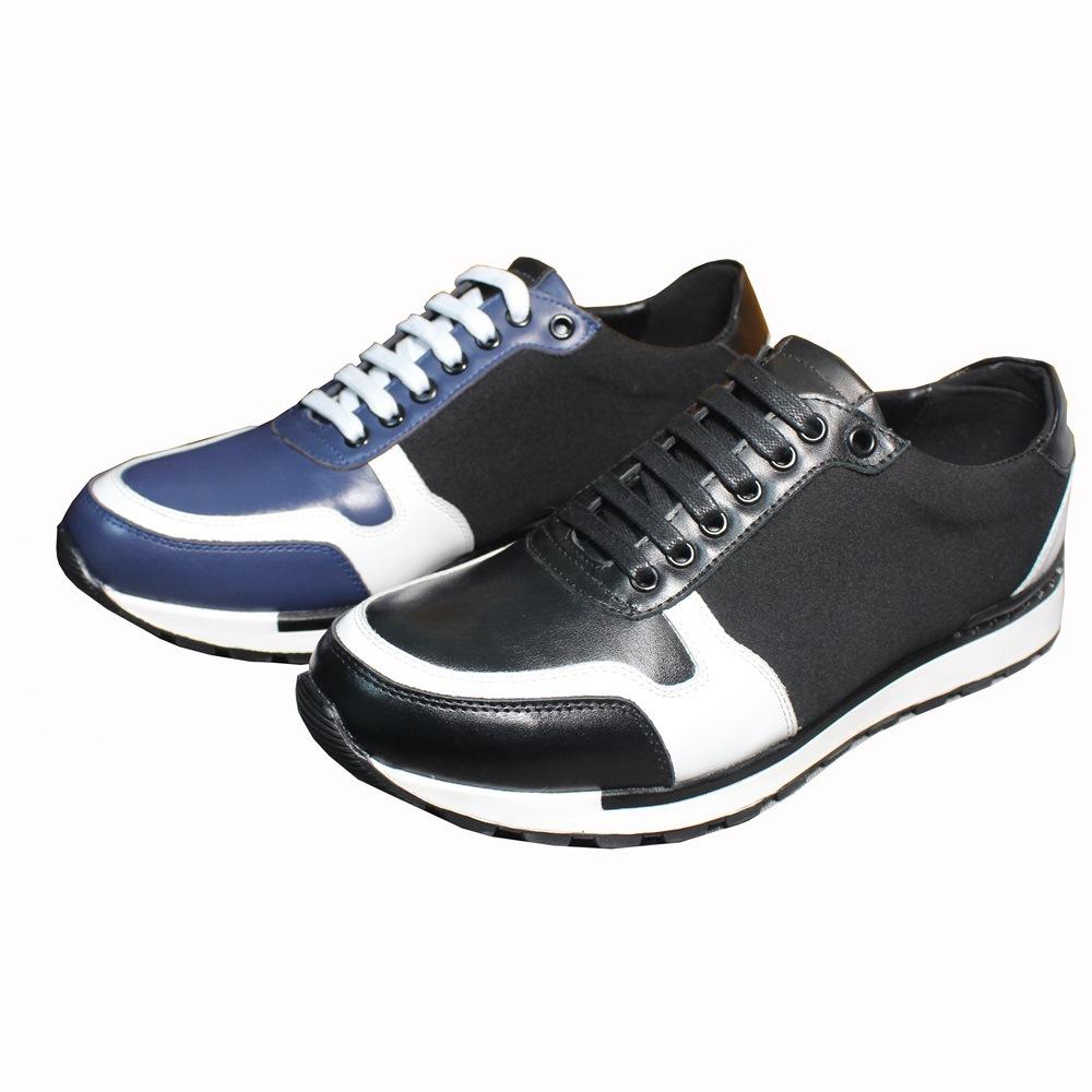 New Men'S Shoes Casual Versatile Breathable Lace-Up Leather Cowhide Sports Shoes Trendy Platform Business Running Shoes