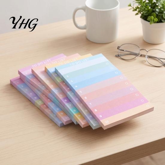 Shopping List Planner Gradient Checklist Sticky Notepad, Self-stick To-do Pads, Macaron Color to Do Notepad Tearable Memo Pad for Lists And