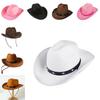 Pink Denim Cowboy Hat With Metal Rivets For Festival And Themed Events
