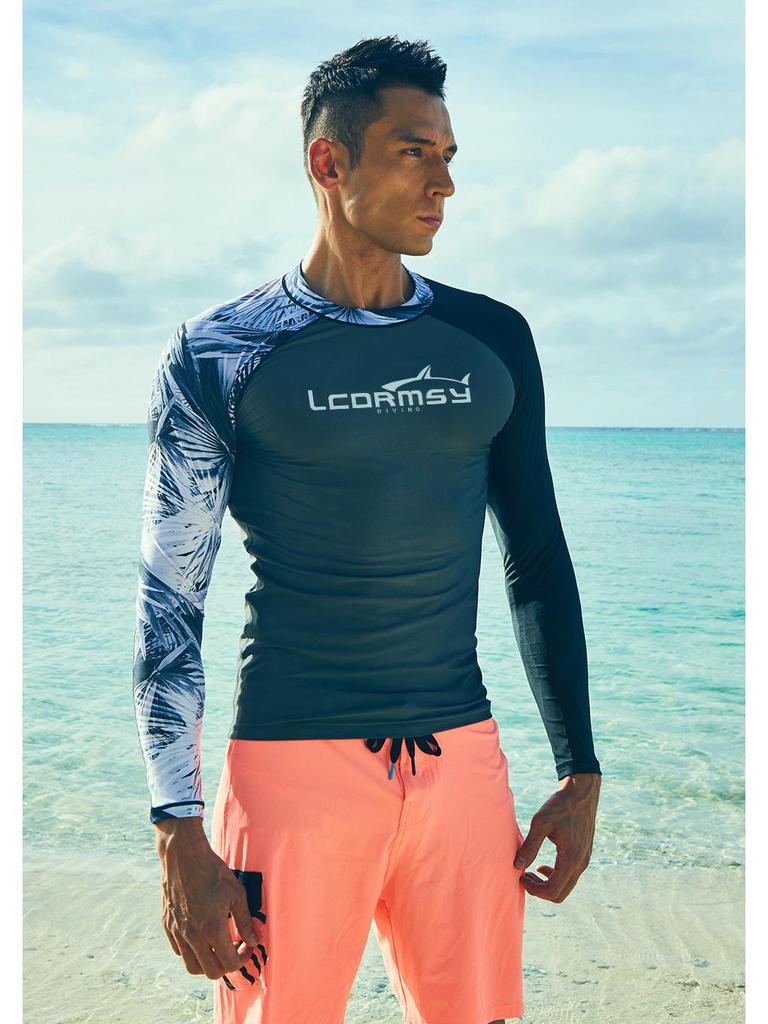 Men's Quick-Dry Sun Protection Long Sleeve Wetsuit for Swimming & Freediving