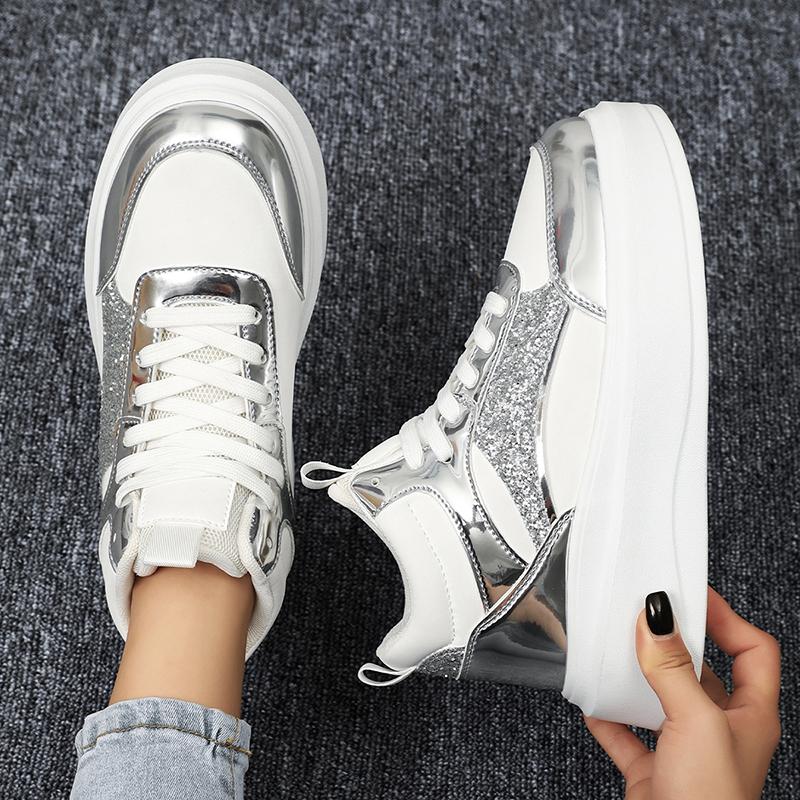 TUINANLE Winter Plüsch Warm Bling High-Top-Sneaker für Damen Schnürung Lässig Bequem Winter Outdoor Warm Damen Stiefel Schuhe