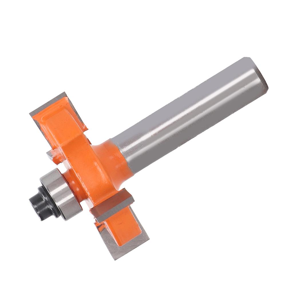 4 Flügel Nutfräser Hochkohlenstoffstahl Rückschlagarm Schlitzfräser Falzfräser mit 8mm Schaft für Kiefernholz Orange
