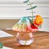 Boho Mushroom Vase - Hydroponic Cylinder Planter for Living & Dining Room, Vibrant Pastel Colors, Perfect for Coffee Shop & Home Decor, Plant Deco