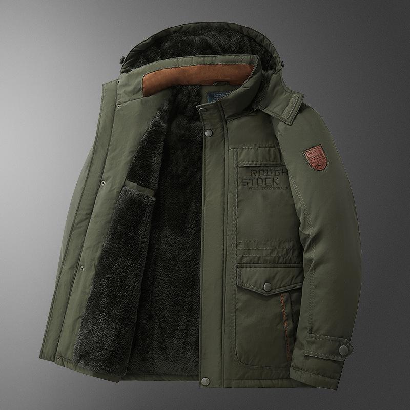 Men's Thickened Cotton Winter Jacket - Loose, Plus Size, Cold-Resistant, Warm Outerwear for Middle-Aged and Elderly