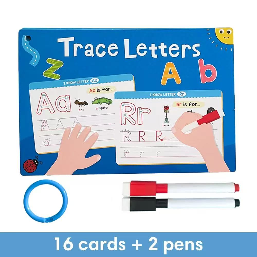 Montessori Tracing Practice Flash Cards for Preschoo Kindergarten Toddlers 3-6 Handwriting Chart Magic Practice Copybook