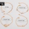 Artificial Crystal Chain Bangle Set Creative Golden Chain Heart 4-piece For Women Multi-layer Vintage Bracelet  Accessories