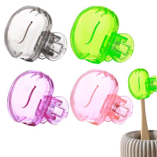 Dental Travel Case - Oral Care Cover, Brush Head Case | Toothbrush Head Protector Cover, Cap Case, Toothpaste Clip Cover, Portable Cap Case, 4-Pack, C