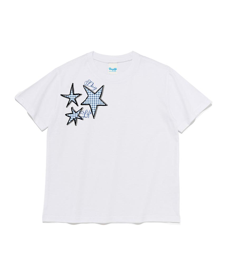 DAYLIFE Twinkle Star Graphic Short Sleeve T-Shirt (White)