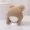 Double Hairball Knit  Cap Knitted Beanie Cap Cute Baby Hat  Kids