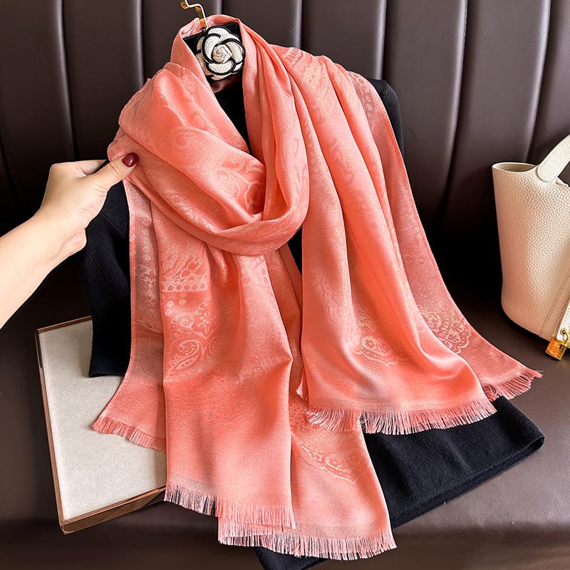 New Fashion Winter Bohemia Warm Soft Cashmere Jacquard Pashmina Scarf for Women Bandana Shawl Headband Foulard Bufanda