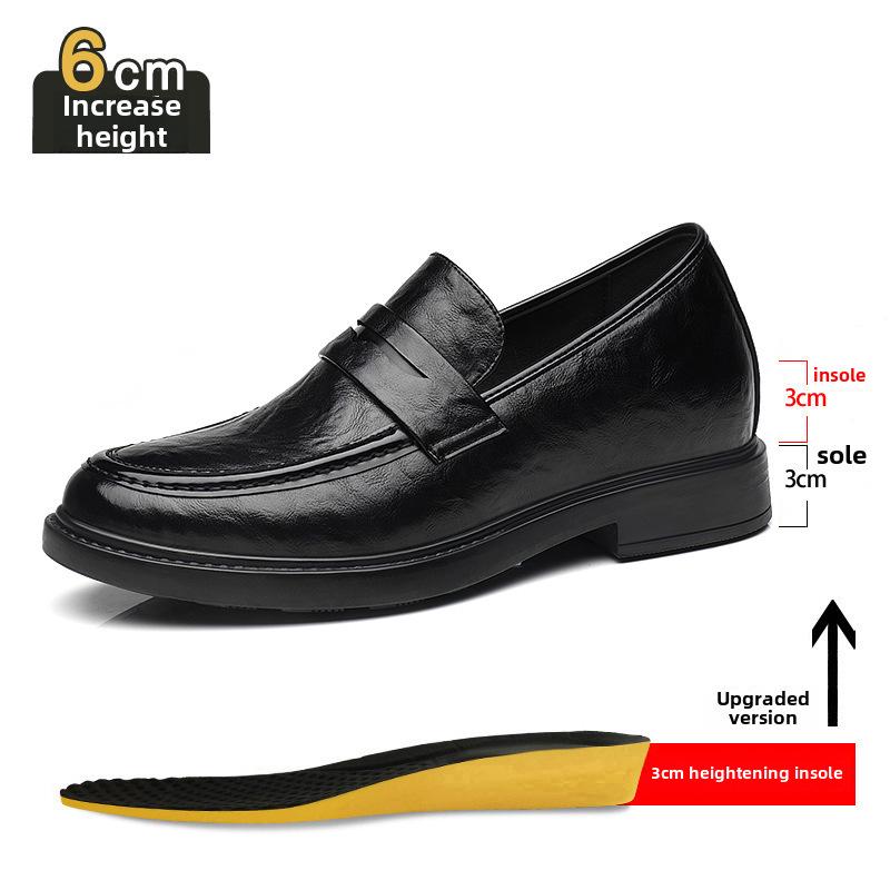 2025 Męskie buty biznesowe codzienne z oddychającą skórą zwiększające wzrost - skóra naturalna, niewidoczne podniesienie