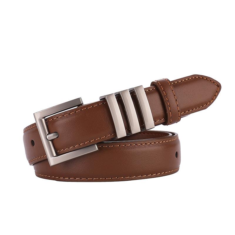 

Women s top grain leather belt - silver buckle, premium & versatile, perfect for suits, jeans, and black leather