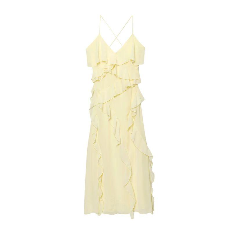 Kaslead New Women Clothes Western Style Fashion Simple Laminated Decoration Dress 8779040 427