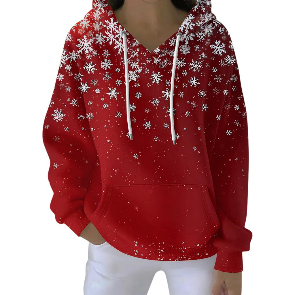 Dámská módní ležérní mikina s kapucí, volného střihu, s potiskem, s dlouhým rukávem