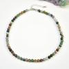 1PC Vintage Natural Stone Indian Agate 4-10mm Necklace Women's Exquisite Trendy Autumn And Winter Holiday Handmade Zircon