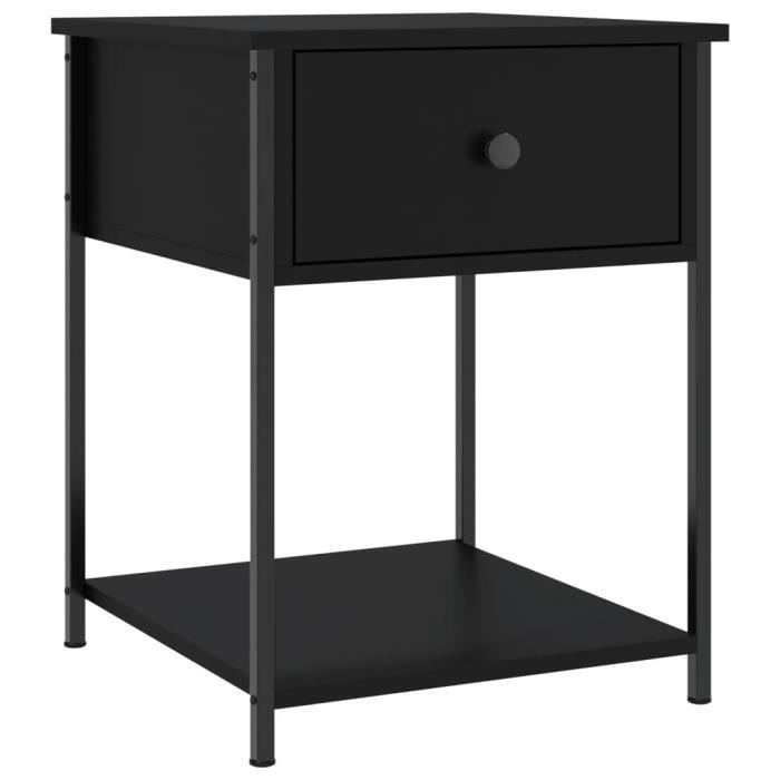VidaXL Tables de chevet 2 pcs noir 44x45x58 cm bois d’ingénierie 825844