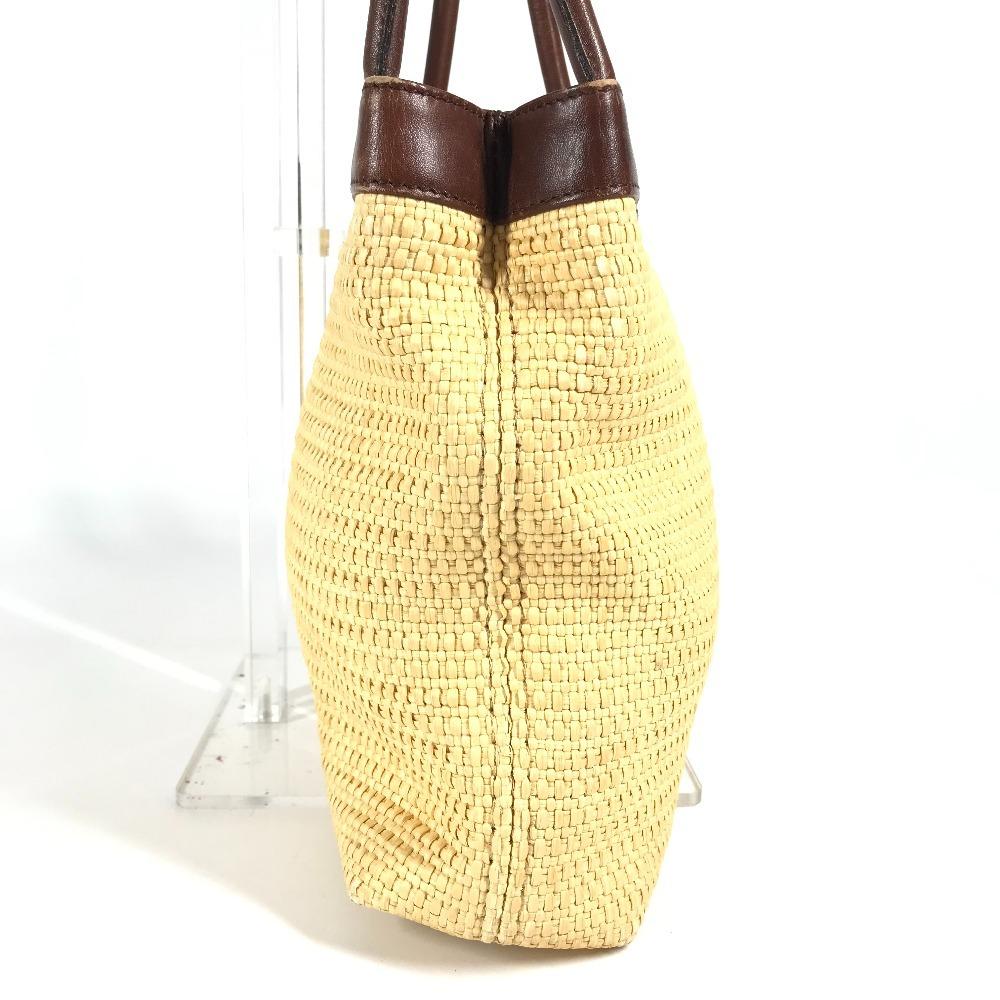 Chanel CC CC Mark Logo Bag Shoulder Bag Tote Bag Raffia / Leather Beige/Brown