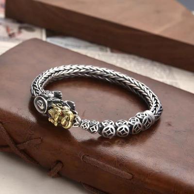 Design Hand-woven Pixiu Bracelet Men's Fashionable Retro Ethnic Style Jewelry Sent To Boyfriend for Fortune