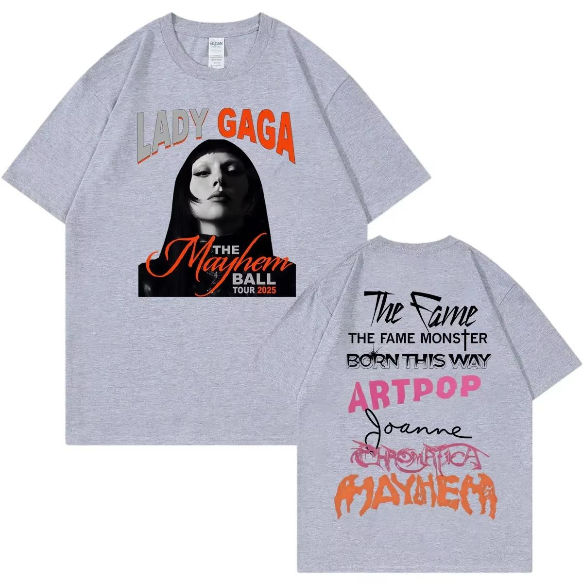 

Lady Gaga Mayhem Album Merchandise TShirt Harajuku Style Pop Music Short Sleeve Unisex Fashion Y2K Loose TShirt S