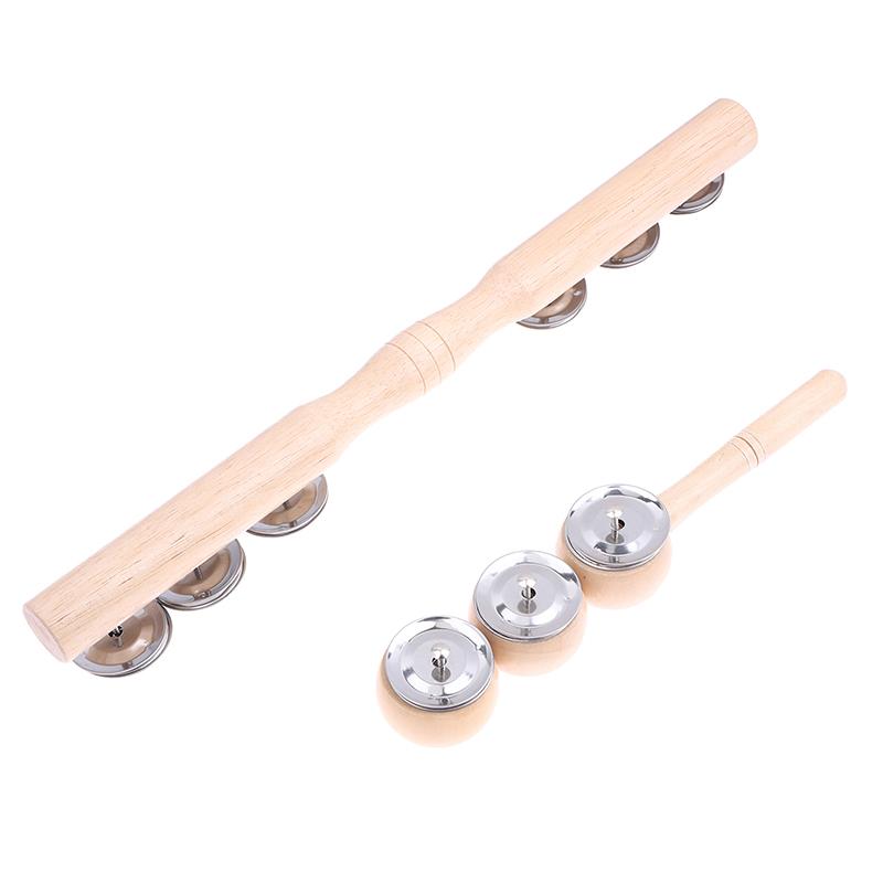 Orff Wooden Hand 3/6 Bell Portable Percussion Instrument For Music Enthusiast Baby Wooden Rattle Kids Educational Toys
