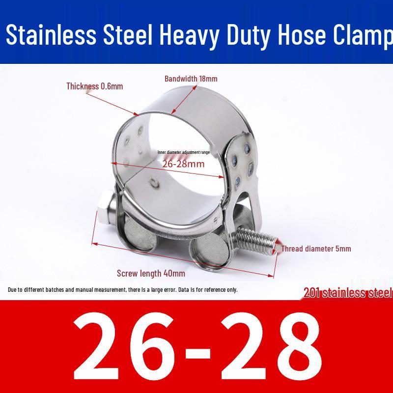 304 Stainless Steel European-Style Heavy-Duty Worm Drive Hose Clamp