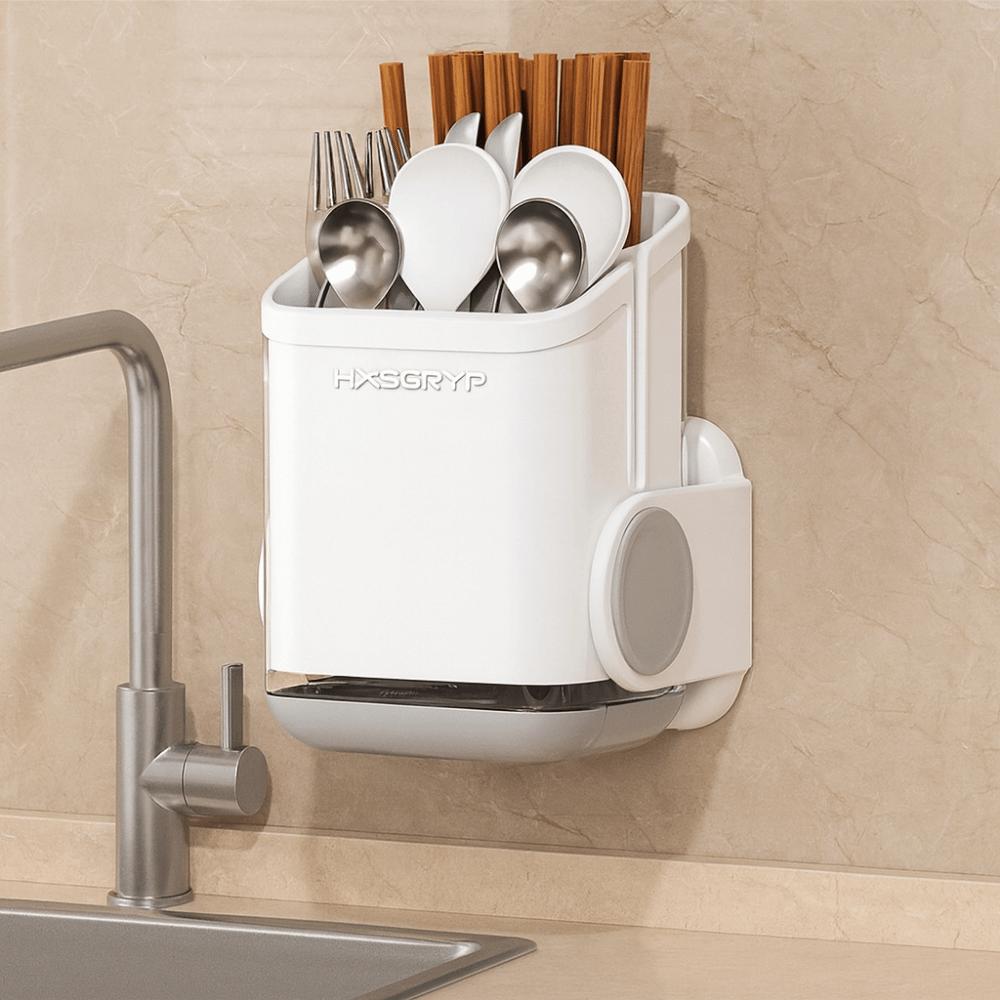 Countertop Chopsticks Storage Box Wall Mounted Cutlery Rack Cutlery Drying Basket  Easy To Clean