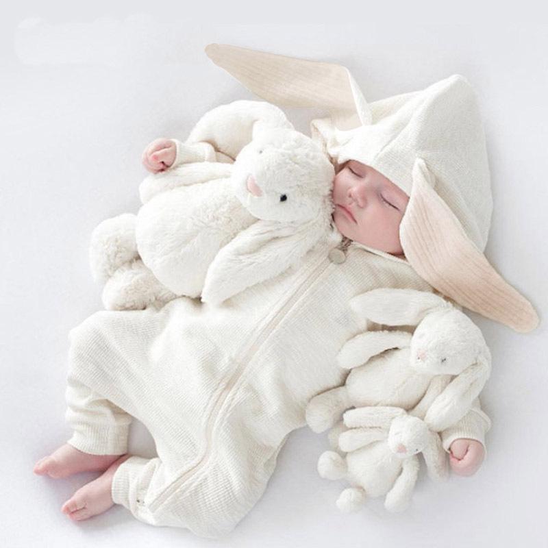 Innovative Baby & Toddler Hooded Rabbit Onesie with Ears - Zipper Romper