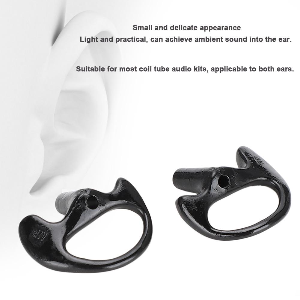 Comfortable Black Silica Gel Ear Mould Replacement for Most Coil Tube Kits (Large)
