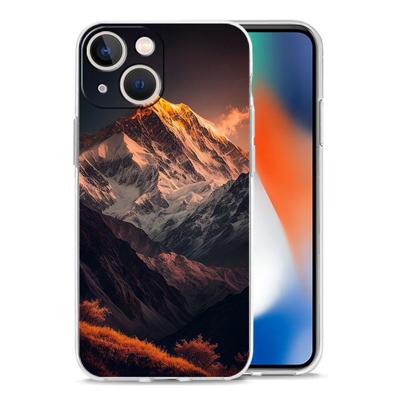 Phone Case For iPhone 17 Air Cases iPhone 16 15 12 13 14 Pro Max SE 7 8 Plus iPhone11 Clear Cover Mountain Peaks Landscape