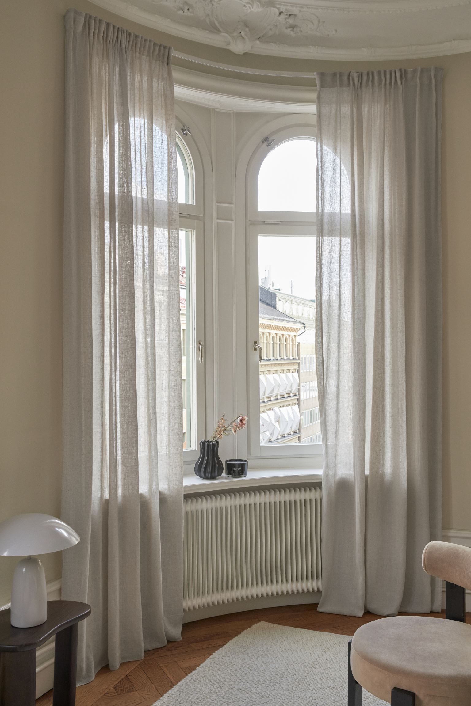 

2 пары многоходовых штор из смесового льна