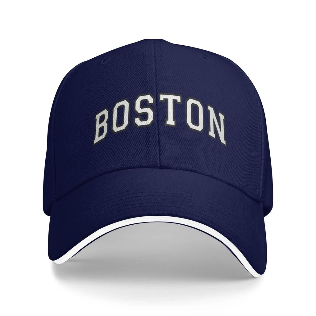 Boston Svartvit Baseballkeps Par Kvinnor Design Hip Hop Mössor Sommar Passform Retro Vandring Fiske Solskydd Baseballkepsar