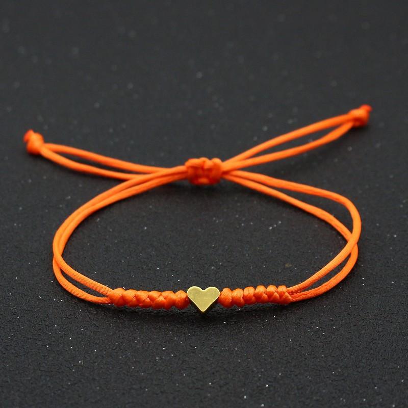 Tiny Heart Charm Bracelets for Women Girls Simple Blue Black Red Rope Chain Braided Bracelet Woven Jewelry Best Gifts Her